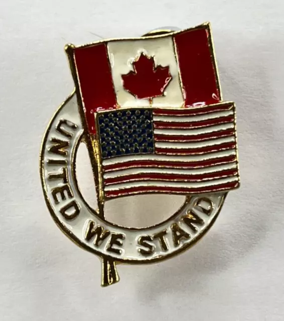 United States & Canada United we Stand souvenir Pin Badge 30 x 25 mm