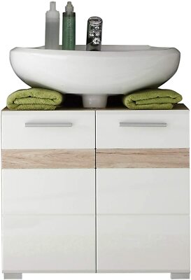 Mobile da Bagno in Legno Bianco Armadio con ripiano Armadietto da Bagno Mezzo Angolo Oyunngs Mobile da Bagno 