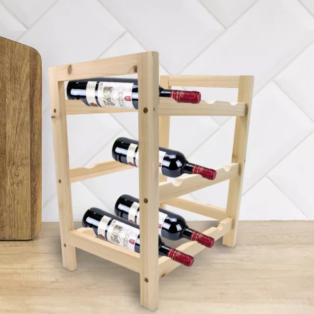 Petite Cave Porte Bouteilles pour Le Vin en Bois 9 Places Cave Claire Ou Sombre