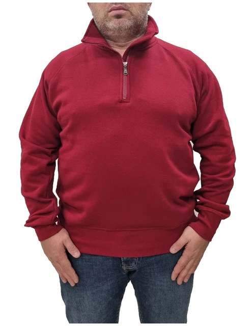 Felpa taglie forti uomo donna mezza zip cotone maglia LAIKA no Maxfort