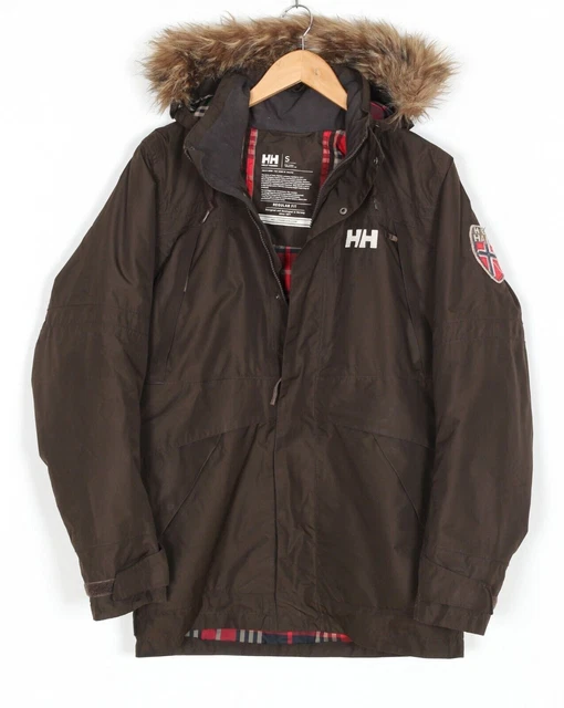 HELLY HANSEN Coastline Parka Giacca Uomo Taglia S Pelliccia Con Cappuccio...