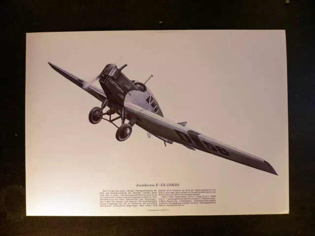 Flugzeug Kunstdruck - Junkers F-13 (1919) - Texaco