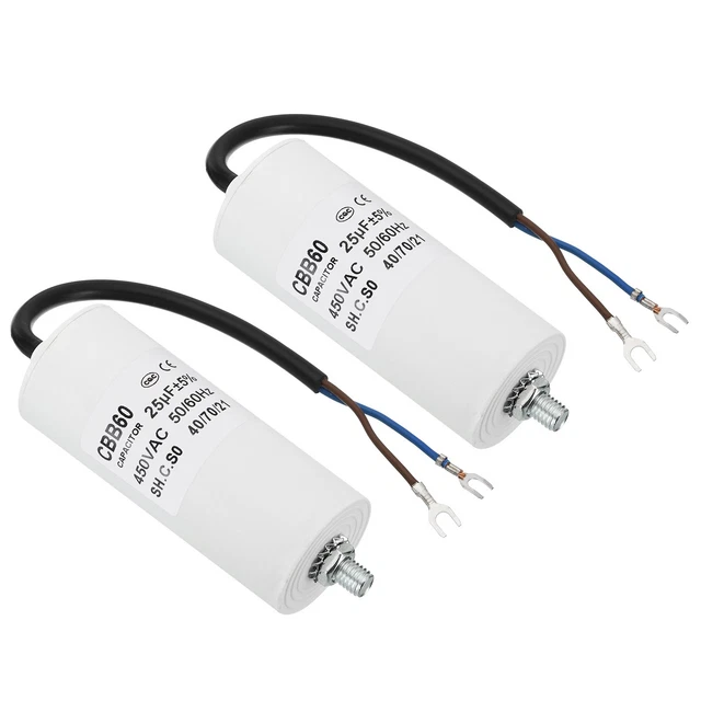 Condensateur CBB60 25µF 450V AC 50/60Hz - Cylindre 70x42mm - Neuf - Uxcell
