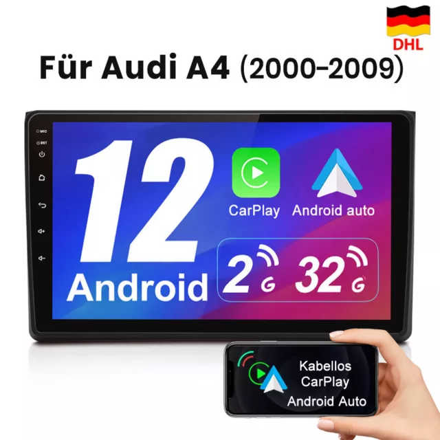 Für Audi A4 8E 8H B6 B7 2000-2009 Autoradio GPS Navi WIFI Android 12 Carplay DAB