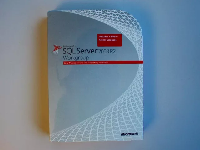 Microsoft SQL-Server 2008 R2 Workgroup 32-Bit/x64 mit 5 CALs, englisch - neu