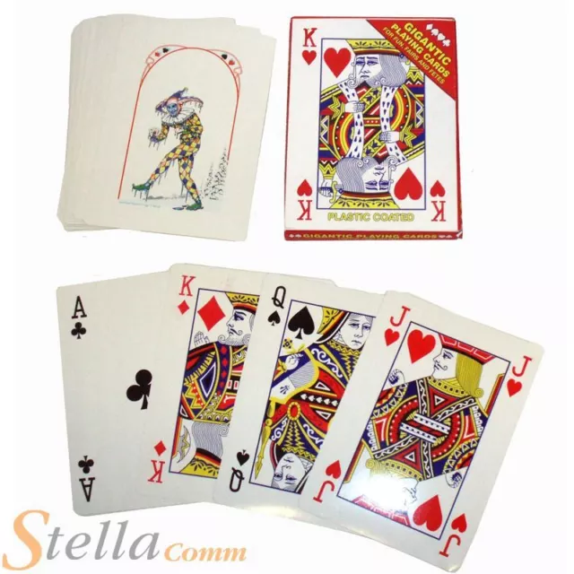 A4 Big Giant Jumbo Playing Cards 52 Cards School Magic Higher Lower Deck