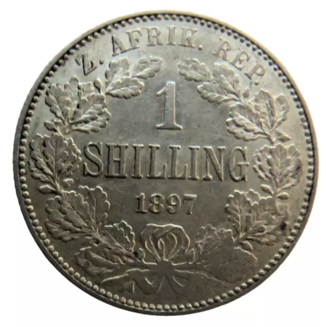 1897 South Africa Silver Shilling Coin In Higher Grade