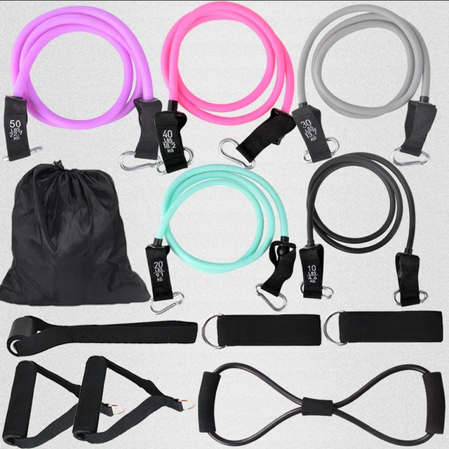 12PCS Resistance Bands Set Bodybuilding Home Gym Equipment Professional Training