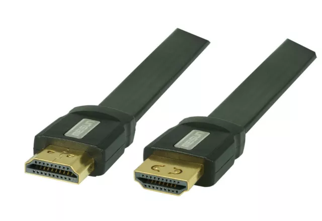 2 M HDMI Câble Plat ,Ultra HD,4Kx2K,Full HD,3D,Arc,Cec Avec Serrure Contact
