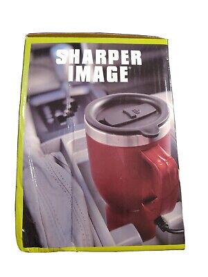 2-Pack Stainless Steel Heated Travel Mug Set by Sharper Image, New In Box, Red 2