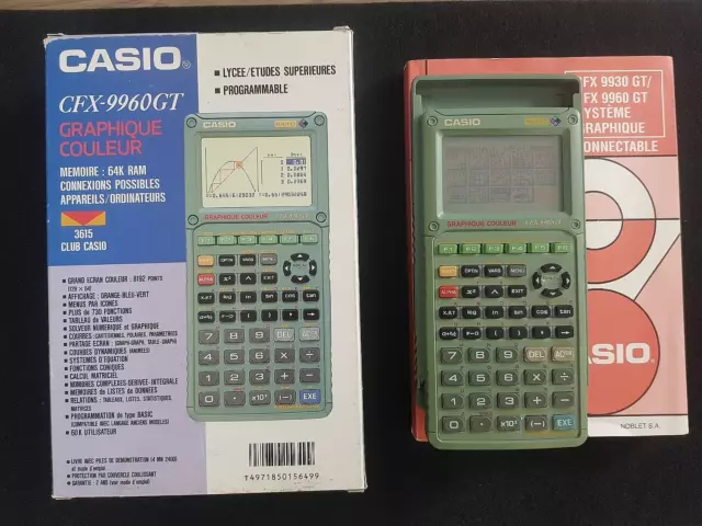 Vintage CASIO Calculatrice CFX-9930GT 32 Ko Graphique Couleur Fonctionnelle