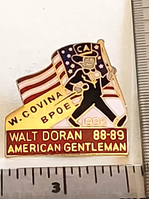 ELKS BPOE 1996 West Covina CA Walt Doran 1988-1989 Lapel Pin