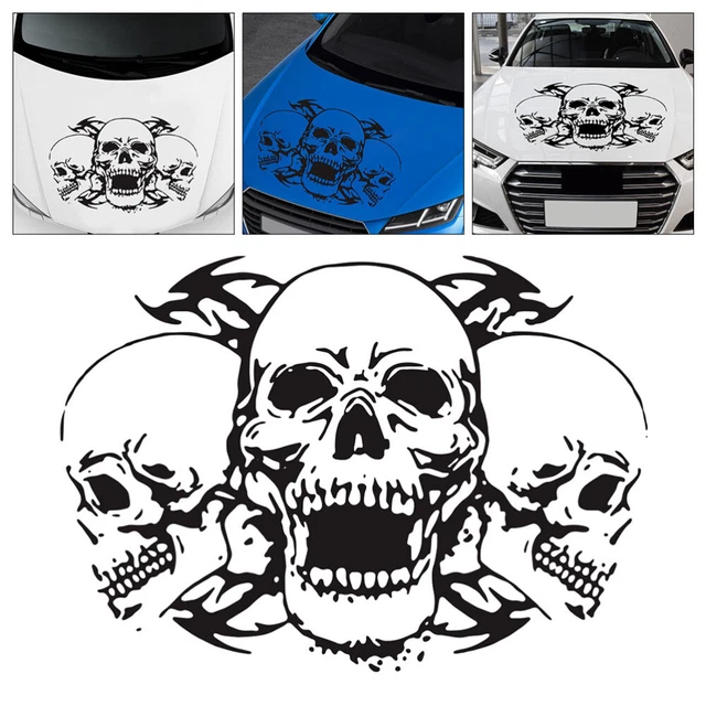 Adesivo Cappa Tre Teschi Decorazione Personalità Auto Decalcomanie Accessori Decorazione Veicolo
