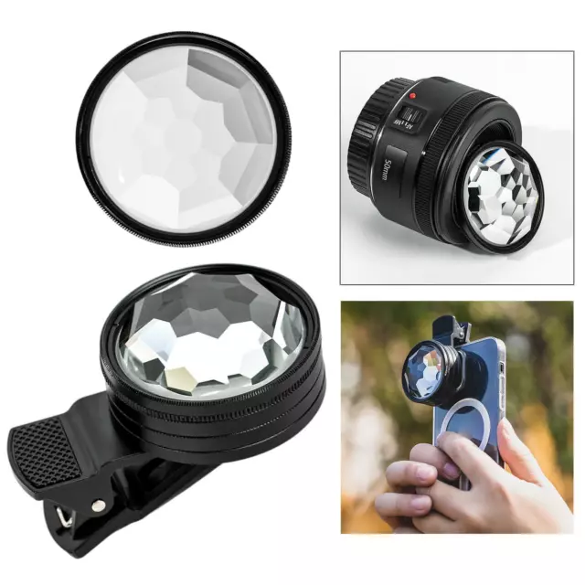 Portable 49mm Camera Lens Filter Kaleidoscope Prism Smartphones Filter Video