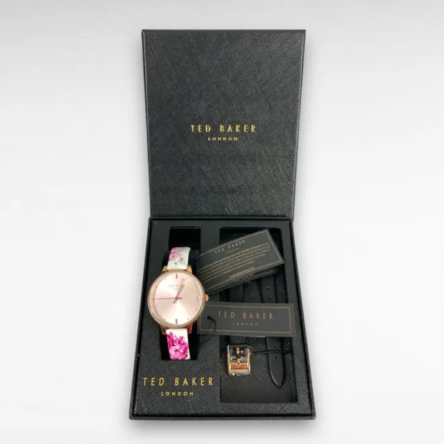 NEW Ted Baker London Women's Watch Not Just A Pretty Face Floral & Black Band