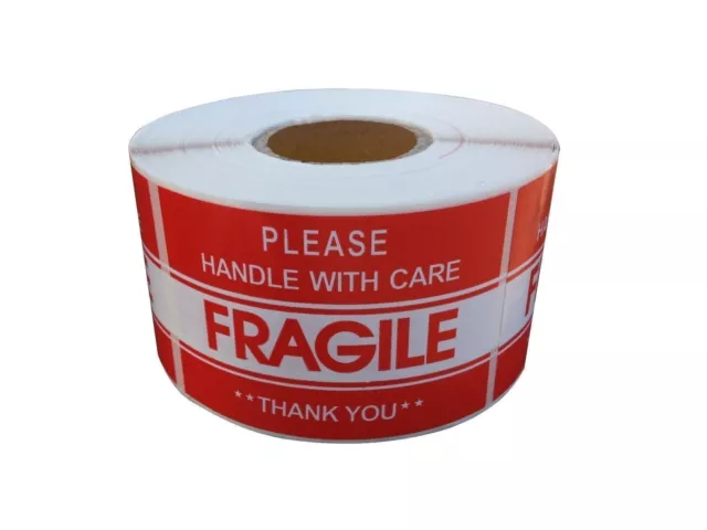 2 x 3 FRAGILE HANDLE WITH CARE Sticker