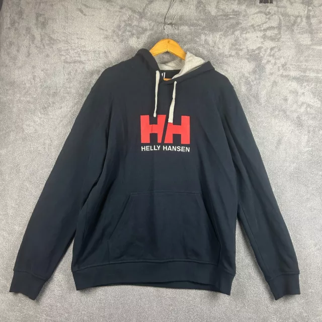 Helly Hansen Hoodie Mens XL Pullover HH Logo Graphic Kangaroo Pocket Casual