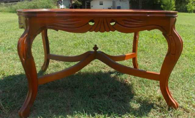Walnut Mahogany Carved Inlaid Coffee Table  (RP-CT71)