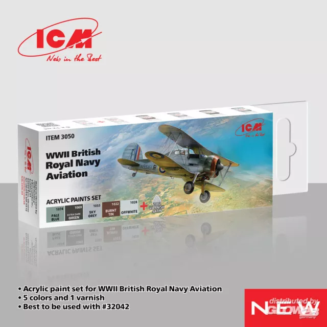 ICM: Acrylic Paint Set for WWII British Naval Aviation 6 x12 ml [3303050]