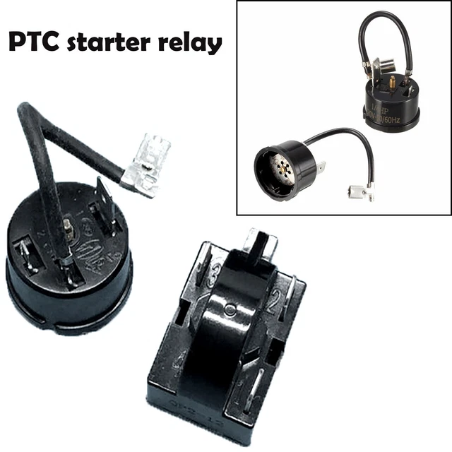 Refrigerator PTC Starter Relay 12 Ohm 3 Pin + Compressor Overload Protector