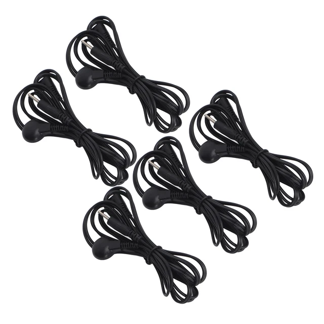5 Fils TENS Fil 'électrode Noir 2.5mm Prise électrode Fil De Plomb Pour TENS