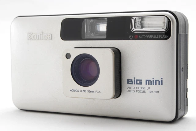 LCD Works! [NEAR MINT] Konica Big Mini BM-201 35mm Film Camera From JAPAN