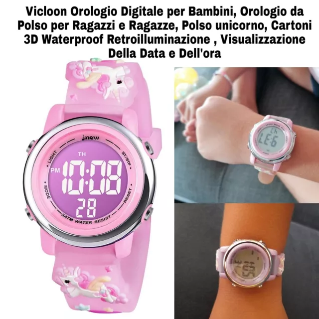 OROLOGIO DIGITAL SMART Watch Bambino Bambina Unicorno Rosa Viola Cinturino  Polso EUR 9,00 - PicClick IT