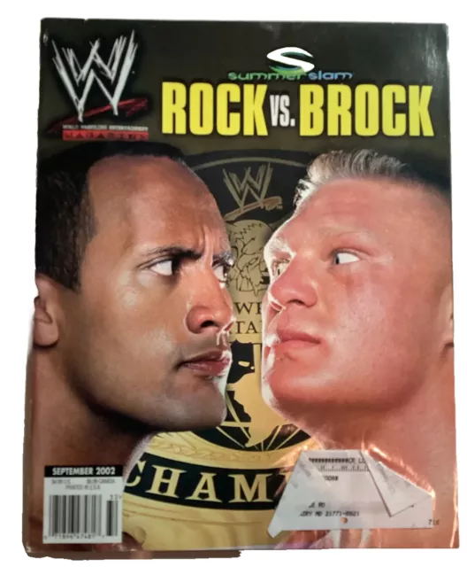 WWE Mag Sept 2002 Rock vs. Brock Poster included! Kevin Nash! Stacey!