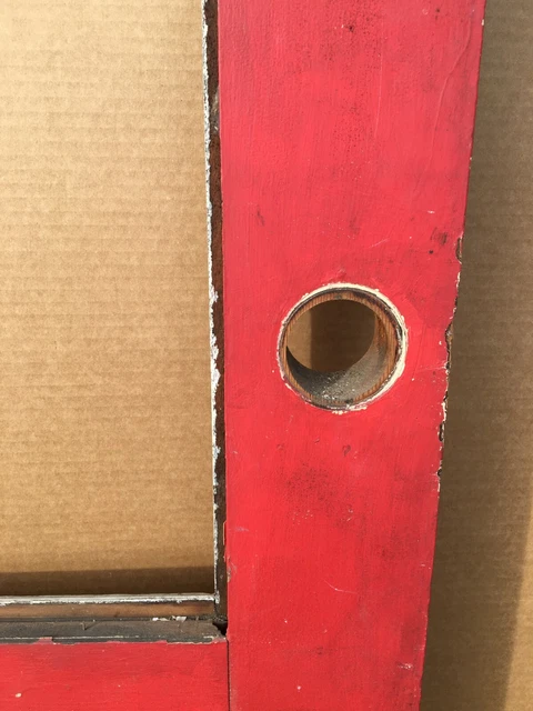 1 Antique Single Exterior 32x79 Entryway Door Vintage Old Barn Red 1697-21B 4