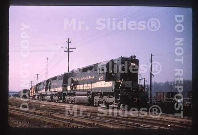Duplicate Slide CofG Central of Georgia SD35 215 & 2 W/Train Asheville NC