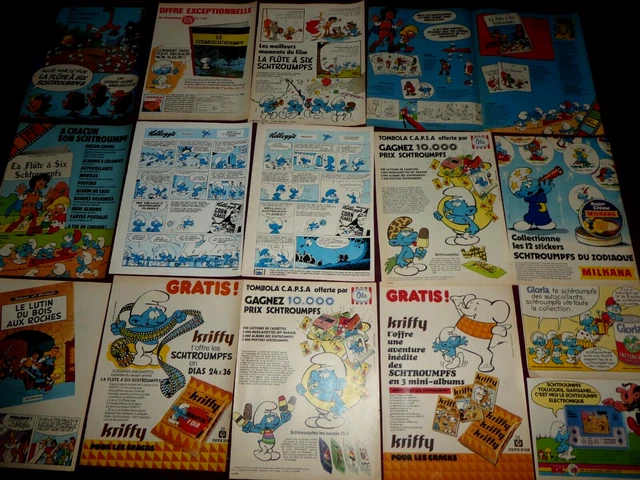 LES SCHTROUMPFS LOT Publicites Annees 60 - 70 Peyo Milkana Kriffy