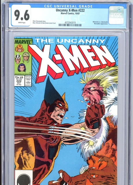 Uncanny X-Men #222 CGC 9.6 WP Wolverine vs Sabretooth Marvel Comics 1987