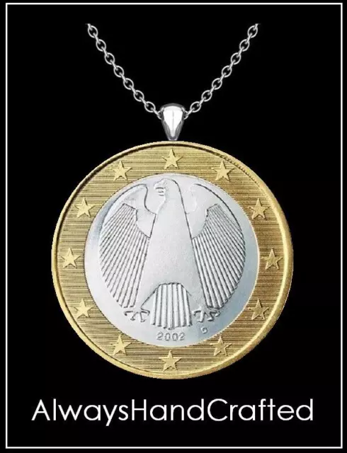 AlwaysHandCrafted GERMAN EAGLE Necklace - authentic one 1 euro coin pendant