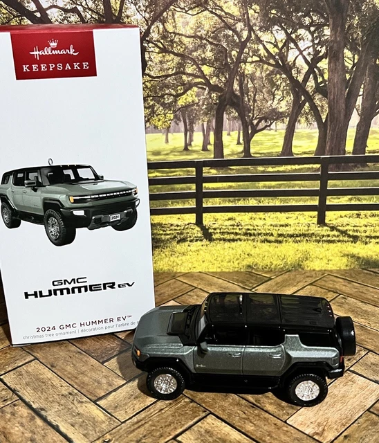 HALLMARK KEEPSAKE ORNAMENT 2024 GMC HUMMER EV Gun Metal Gray car Figure