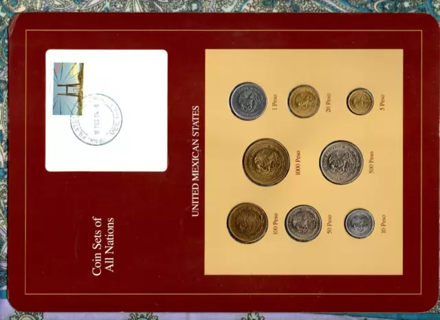 Coin Sets of All Nations Mexico 1987-1990 500 Pesos 1988 100,1000 Pesos 1990