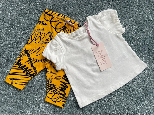 Set outfit top e leggings per bambine Ted Baker - 0-3 mesi/62 cm nuovi con etichette