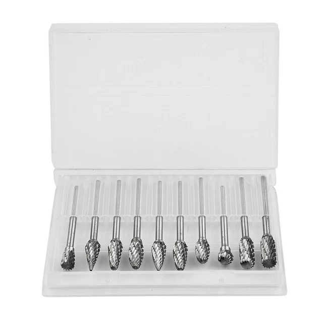 1/4 Inch Double Cut Tungsten Steel Carbide Rotary-Burr Die Grinder Shank Bit-Set