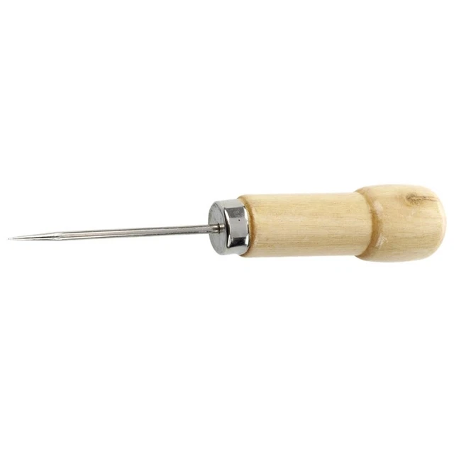 Manico in legno su tela in pelle cucito Punteruolo strumento di lavoro 6 "LongH7