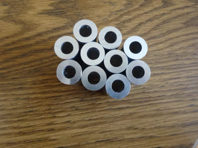 1 1/2" LONG 5/8" Aluminum Round Spacer with 5/16" CENTER HOLE; 10 PER PACKAGE