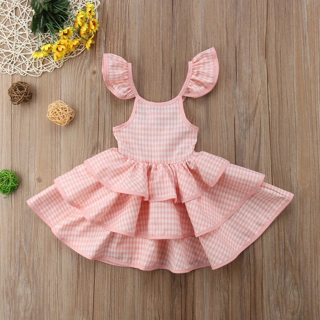 Abito a quadretti per bambine neonate neonate set abbigliamento abiti