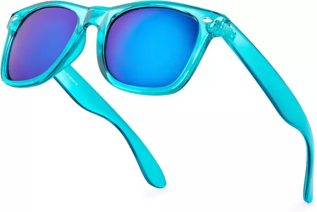 Retro Rewind Translucent Frame Turquoise | Blue Mirror Lens