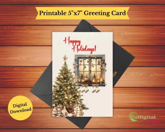 Luxury Christmas Greeting Card 5x7