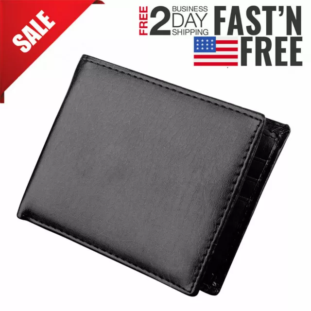 Fashion Men's Bifold Leather Wallet ID,Credit Card Holder Billfold Purse-Clutch@