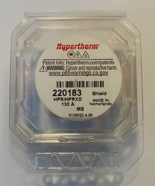 Brand New! Hypertherm 220183 Hpr/Hprxd Plasma Shield 130Amp      *Free Shipping*