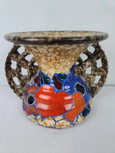 Vintage Art Deco Ditmar Urbach Czechoslavakia Vase? Floral Hearts Vintage Art Deco Ditmar Urbach Czechoslavakia Vase? Floral Hearts
