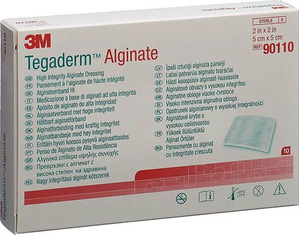 TEGADERM 3M Alginate HI Kompressen 5x5 cm 10Stk PZN 04971367 REF 90110 Neu & OVP