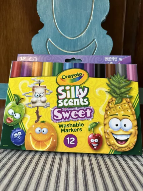 NEW Crayola Silly Scents 6 Scented Washable Markers Chisel Tip Different  Flavors