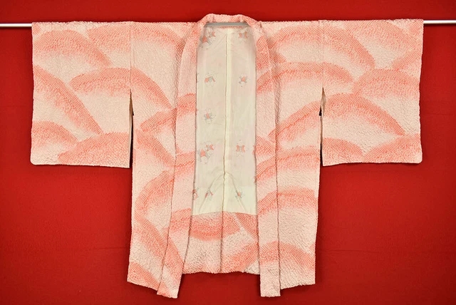 Vintage Japanese Kimono Silk Antique BORO HAORI Kusakizome SHIBORI/B639/445