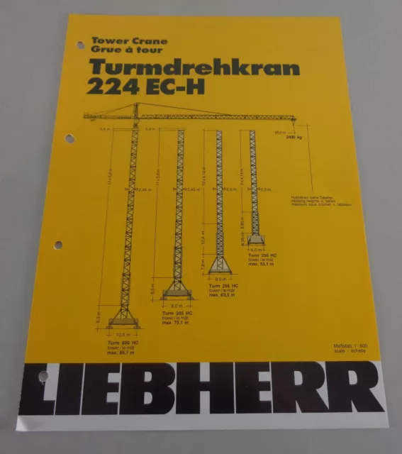 Datenblatt / Technische Beschreibung Liebherr Turmdrehkran 224 EC-H von 03/1992