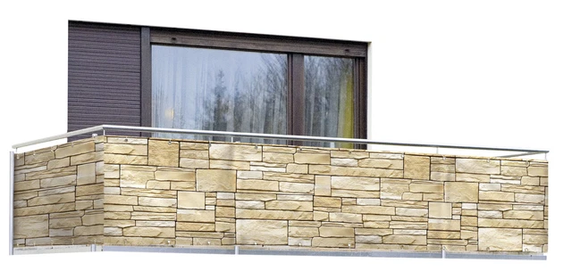 Balkon Sicht Schutz 5 m MAUER MOTIV Terrasse Wind Verkleidung Umrandung